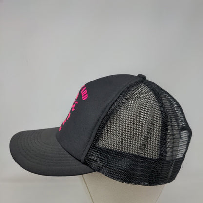 Boneyard Beer Skull and Bones Snapback Mesh Back Trucker Hat Black OSFM Otto