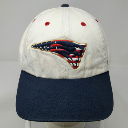 '47 New England Patriots NFL White Cap One Size Slideback Blue Cotton Logo Hat