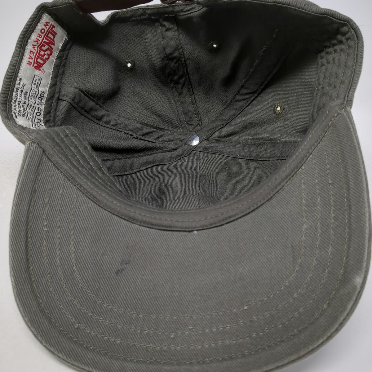 Jonsson Workwear TAASA Gray Baseball Cap OSFM Strapback Cotton Embroidered Hat