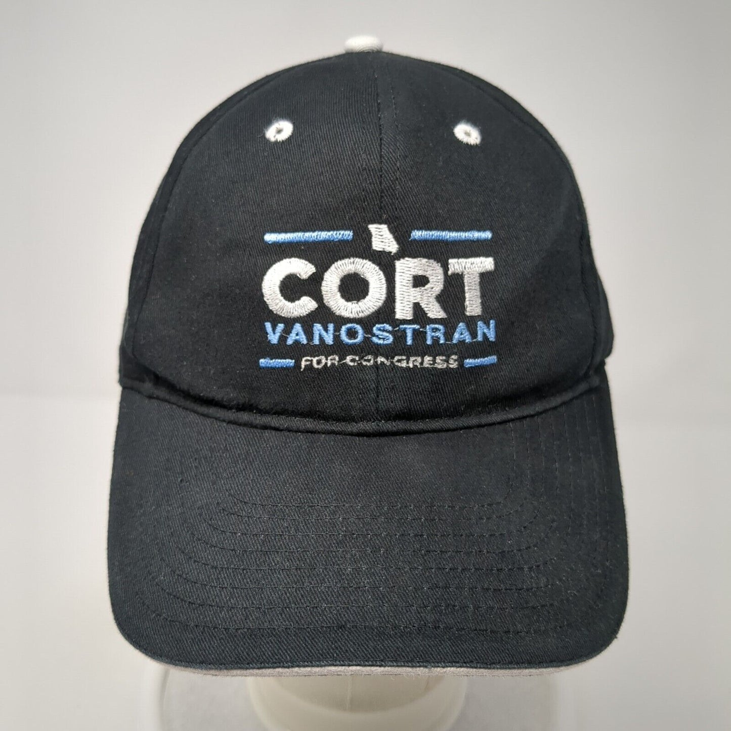 Cort Vanostran For Congress Strapback Hat Black OS Adjustable Embroidered Otto