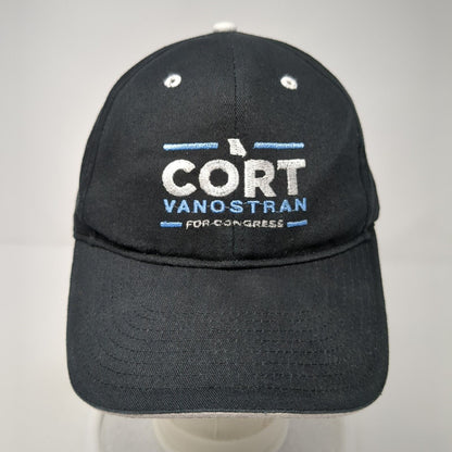 Cort Vanostran For Congress Strapback Hat Black OS Adjustable Embroidered Otto