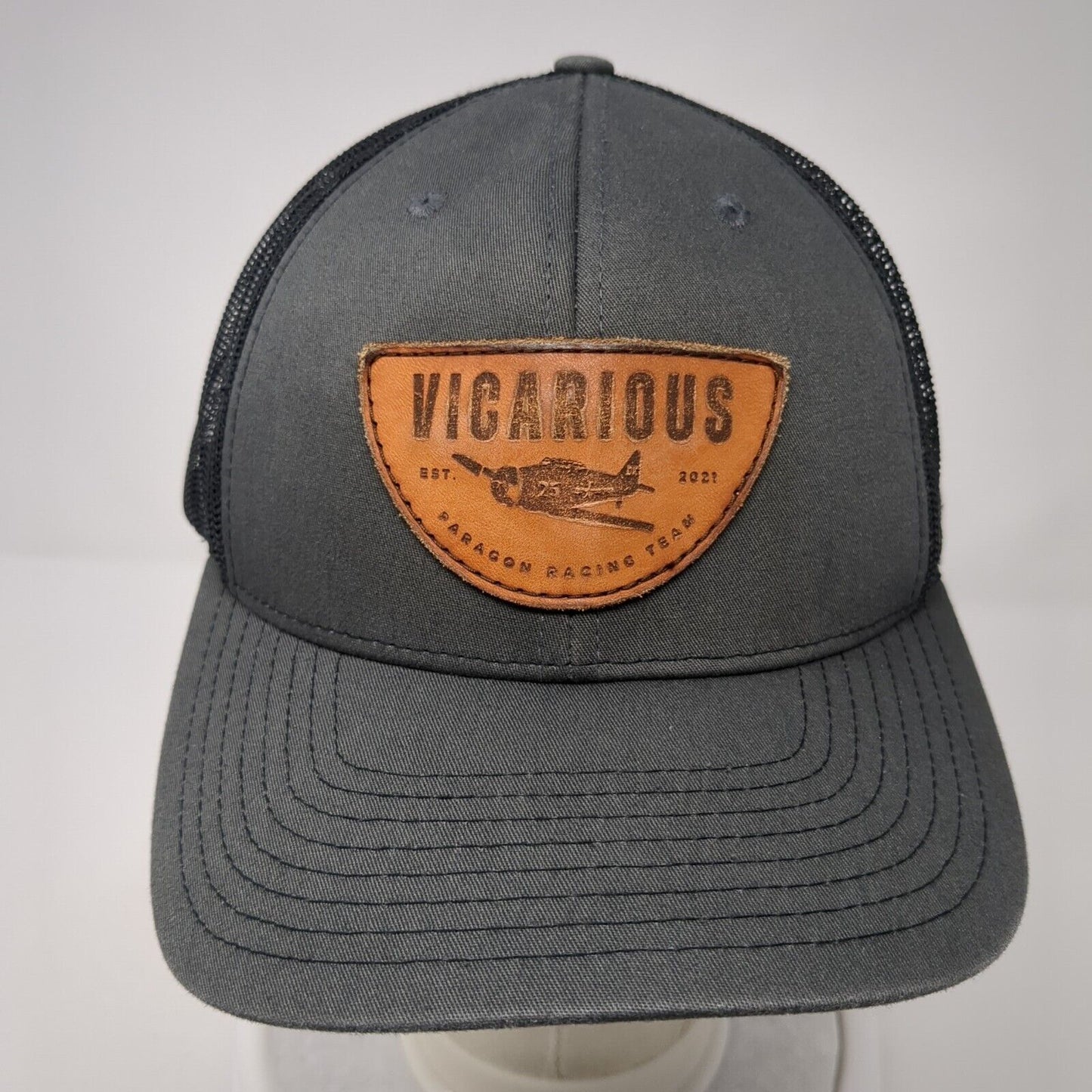Vicarious Est 2021 Paragon Racing Team Snapback Trucker Hat Gray OS Mesh Back