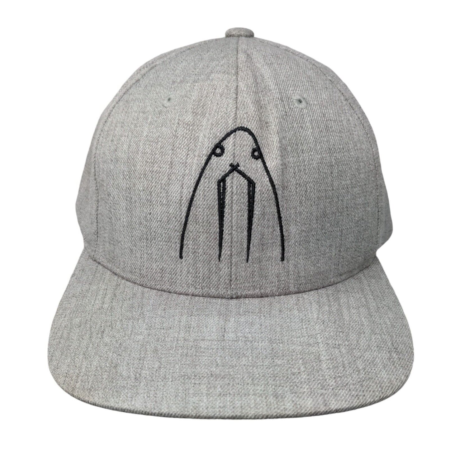 The Classics Yupoong Snapback Hat Gray One Size Solid Embroidered