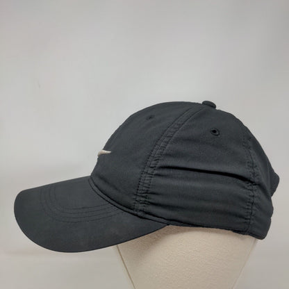 Nike Swoosh Strapback Hat Black OSFM Embroidered Adjustable 6 Panel