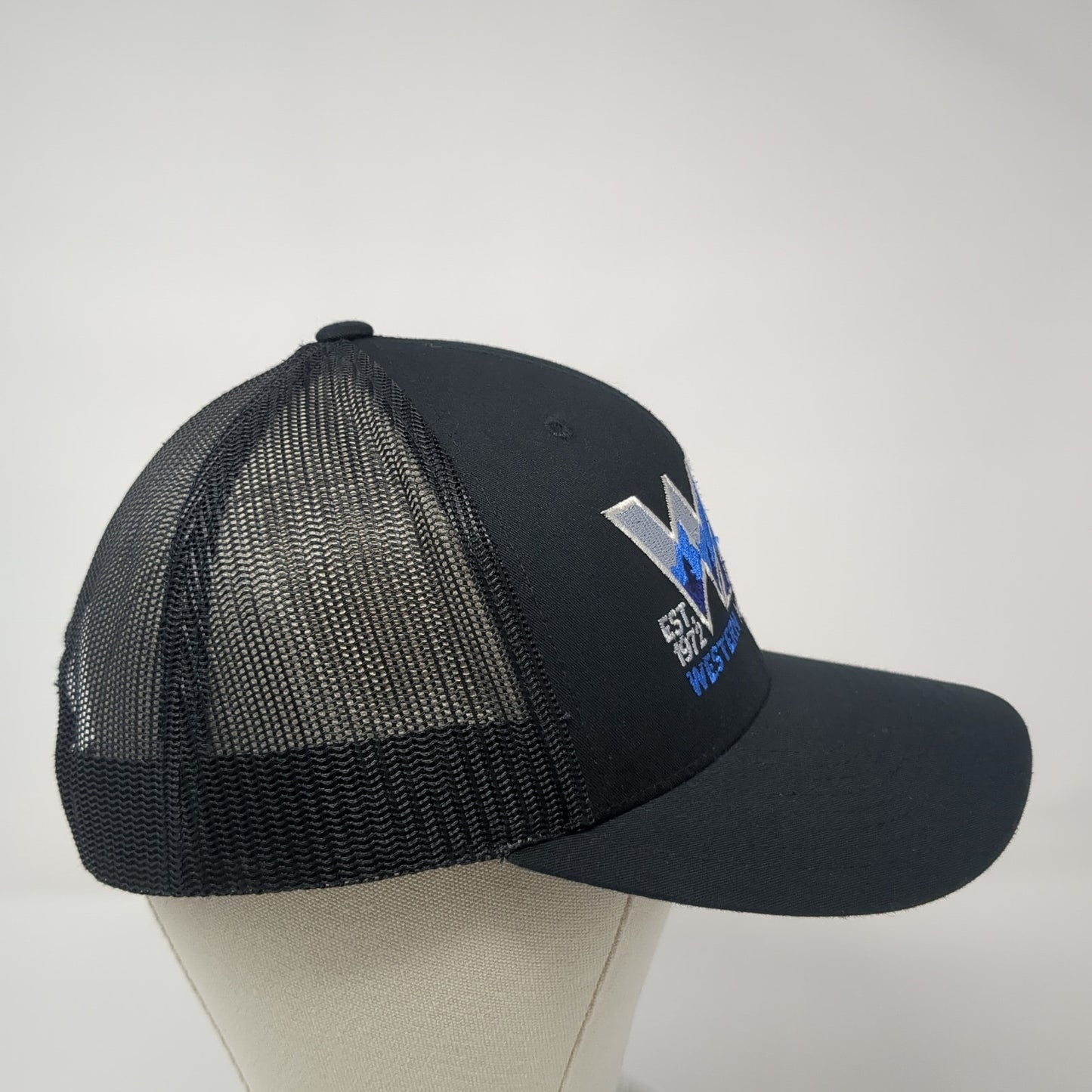 WM Western Mountain Est 1972 Snapback Trucker Hat Black OS Mesh Back Yupoong