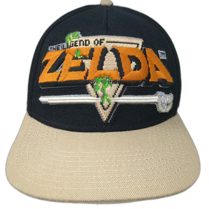Nintendo Legend of Zelda 5 Panel Hat Black One Size Snapback Flat Brim Sword