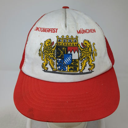 Trucker Hat Red One Size Oktoberfest München Bavaria Lions Graphic Mesh Snapback