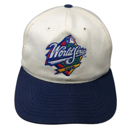 Twins Enterprise 1999 World Series MLB Snapback Hat White Blue OS Gray Vintage