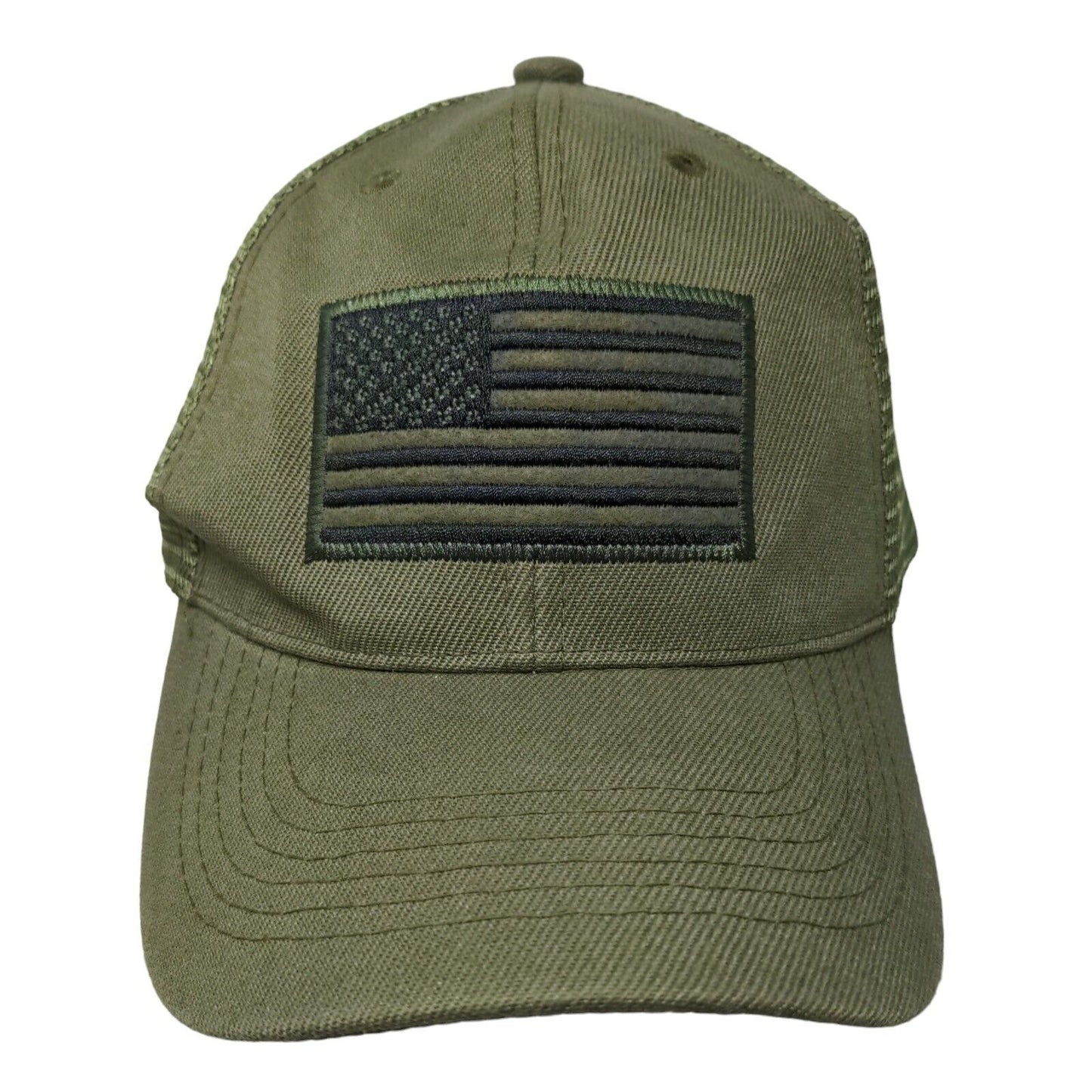 American Flag Snapback Mesh Back Trucker Hat Green One Size Pit Bull