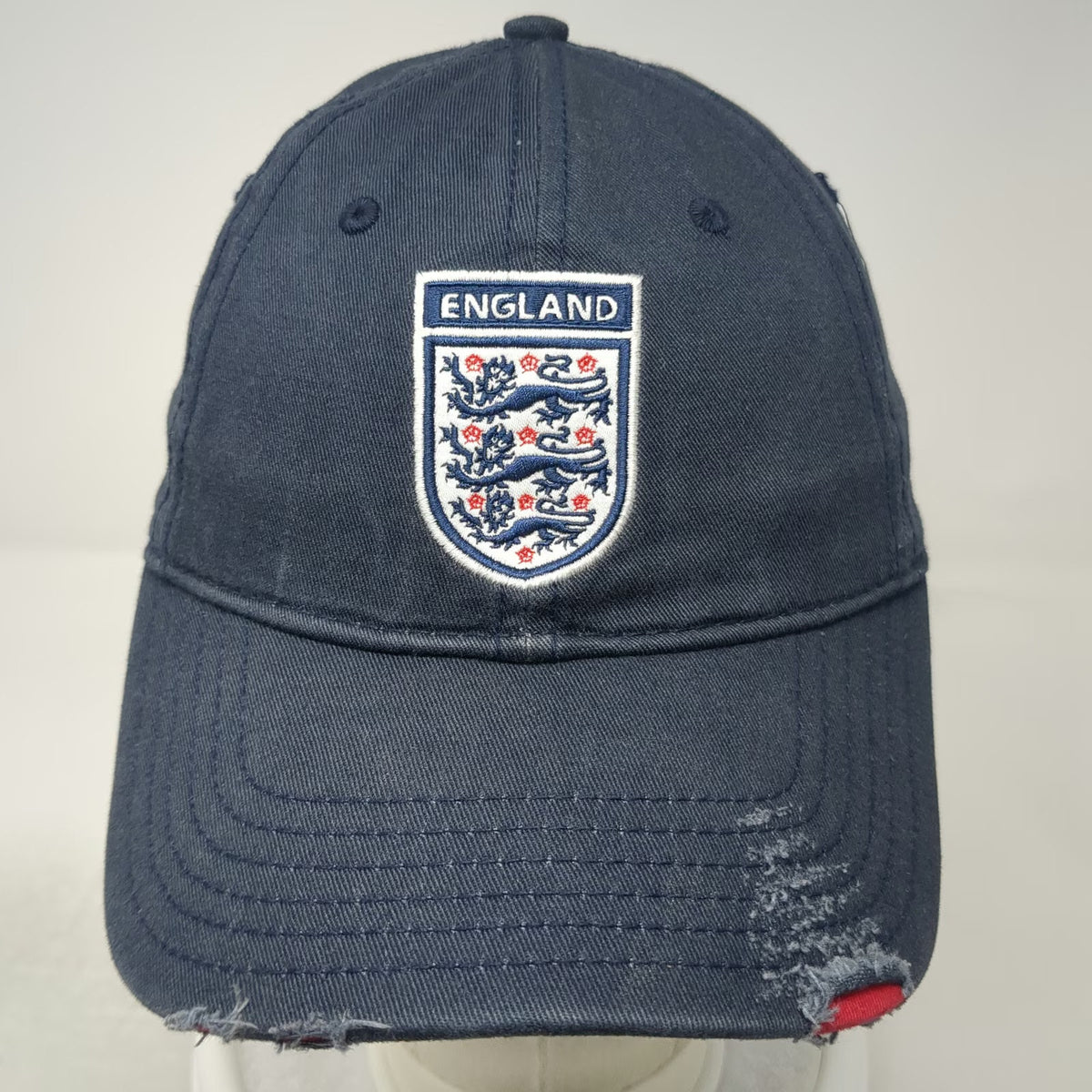 New Era England Soccer-National Blue Cap Hat One Size Three Lions Slideback FA