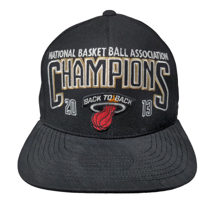 Miami Heat Slideback Hat Black OSFA 2013 Back to Back Champions NBA Adidas