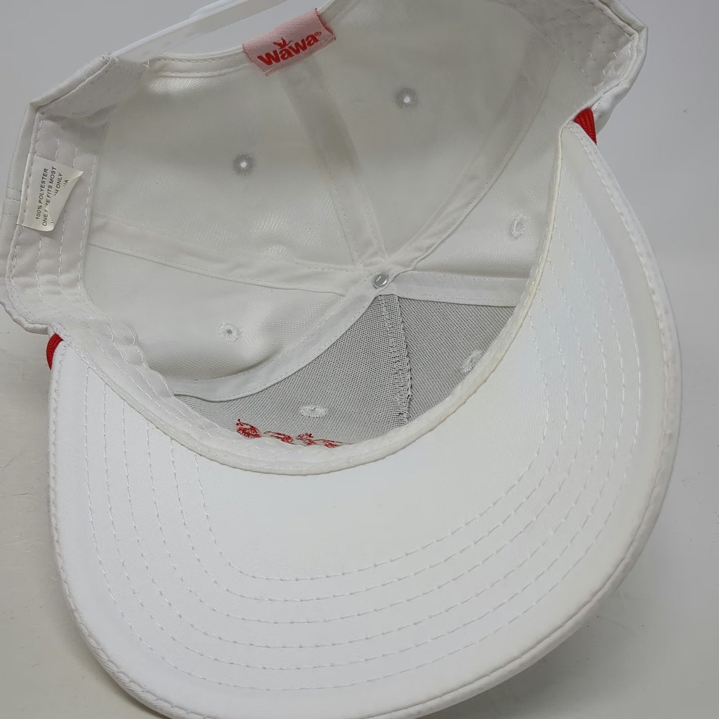 Wawa 5 Panel White One Size Hoagies Red Rope Script Snapback Polyester Hat