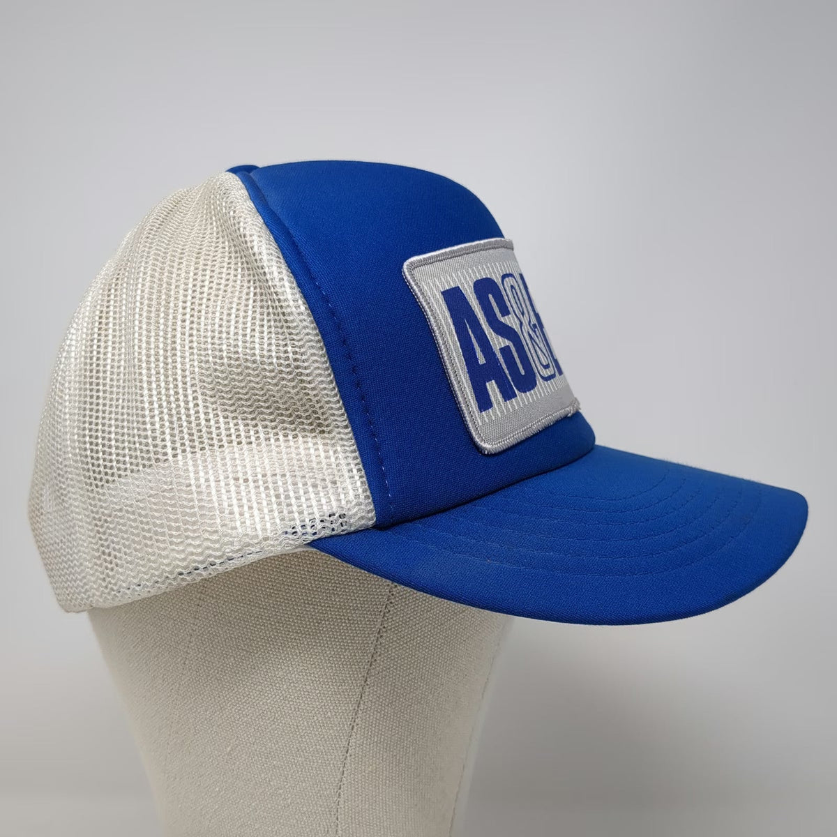 Arnell Trucker Hat Blue White One Size Mesh Snapback AS&E CT Patch Taiwan Tag