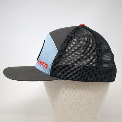 5 Panel Hat Gray Blue One Size MHRTA Logo Mesh Snapback Flat Brim Memorial