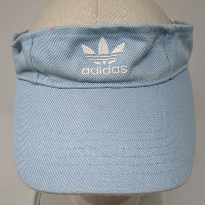 Adidas Trefoil Strapback Sun Visor Hat Blue One Size Solid Adjustable