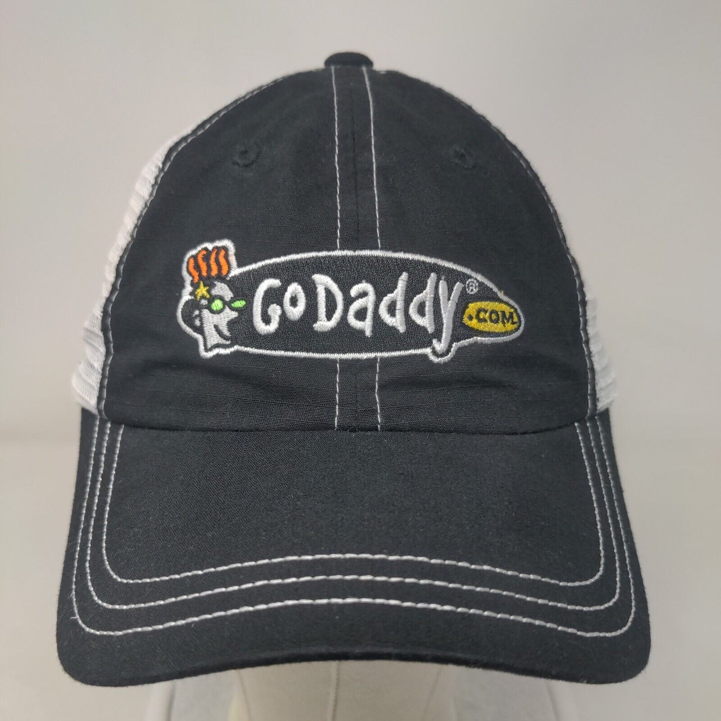 GoDaddy.com Strapback Mesh Back Trucker Hat Black One Size Stewart-Haas Racing