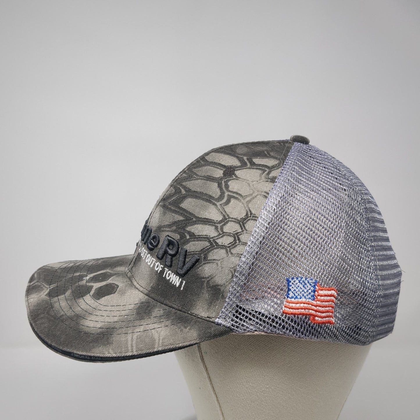 Xtreme RV Helping You Get Out Of Town Trucker Hat Multicolor OS Camouflage Mesh