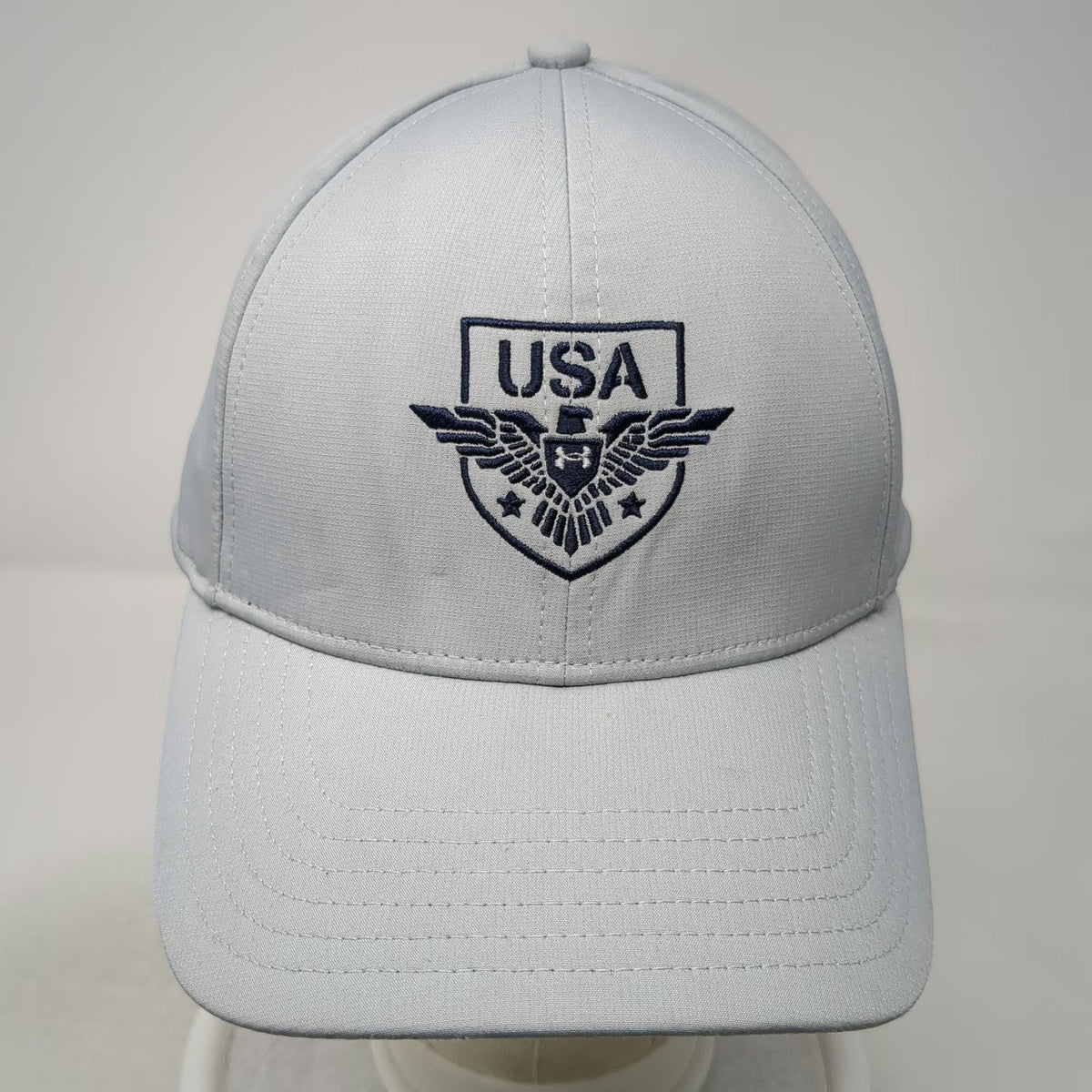 Under Armour Baseball Cap Gray Blue One Size USA Eagle Shield Strapback Hat