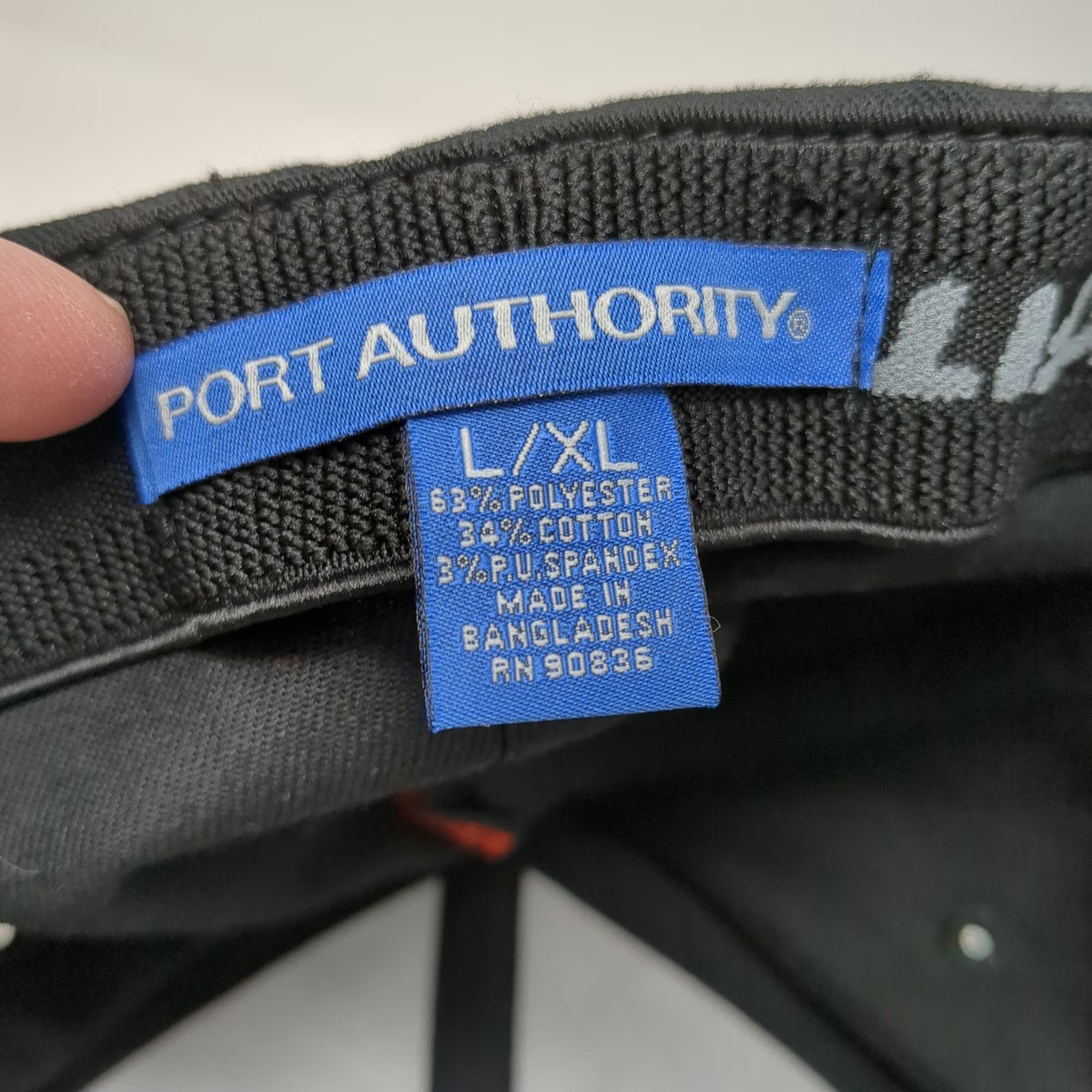 Port Authority Baseball Cap Black XL MQ Power Flexfit Stretch Fit Hat Logo