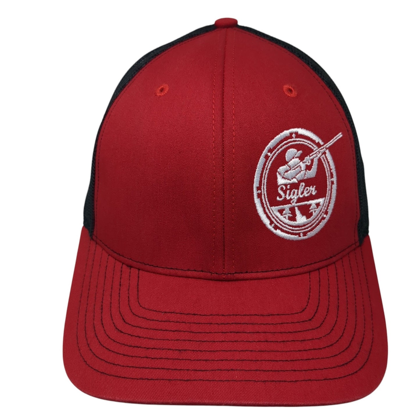Sigler Totaline Trucker Hat Red One Size Adjustable Mesh Back Richardson