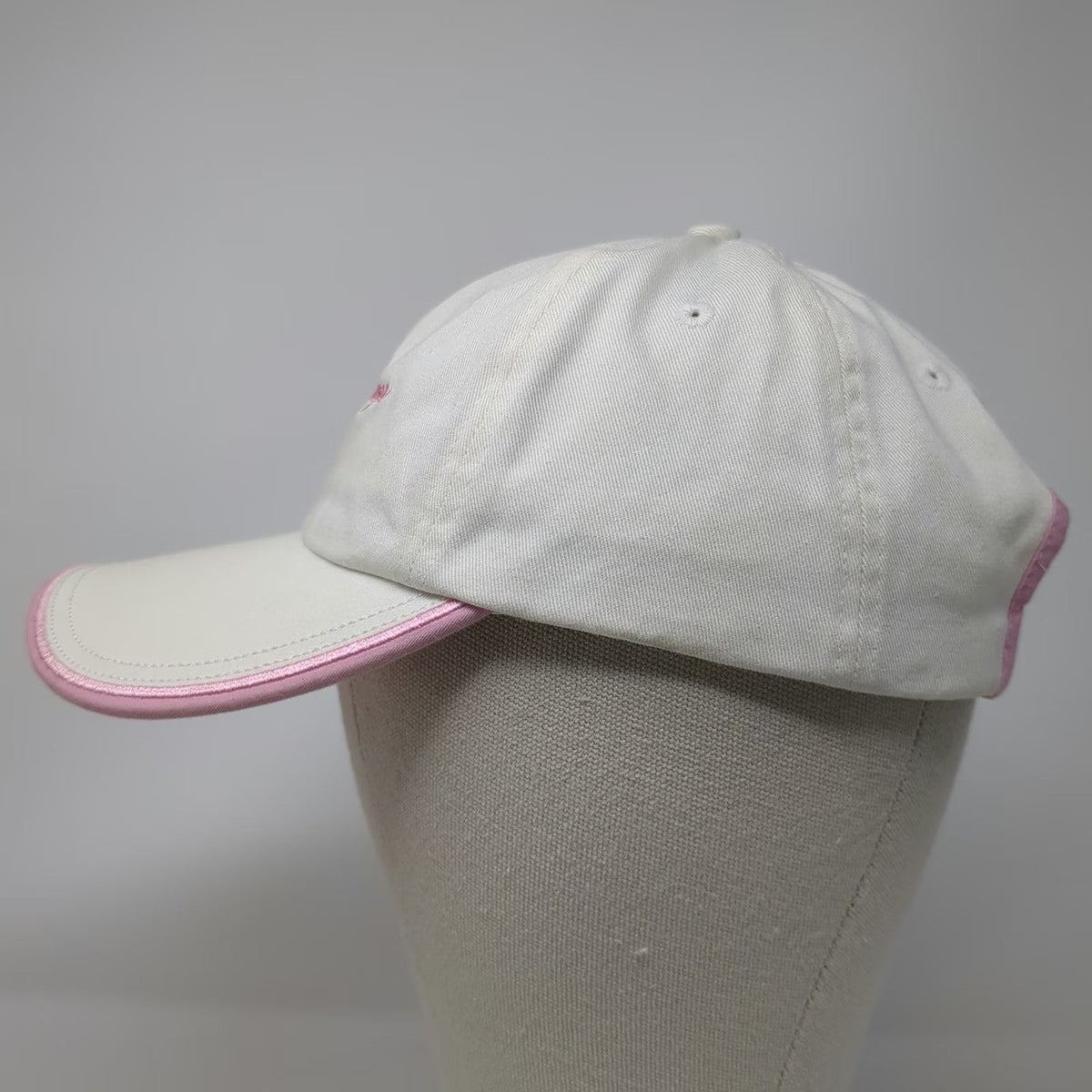 Kate Lord Baseball Cap White One Size Grand Canyon Pink Heart Trim Slideback Hat