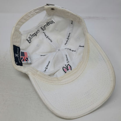 Psycho Bunny Baseball Cap White One Size Embroidered Logo Slideback Cotton Hat