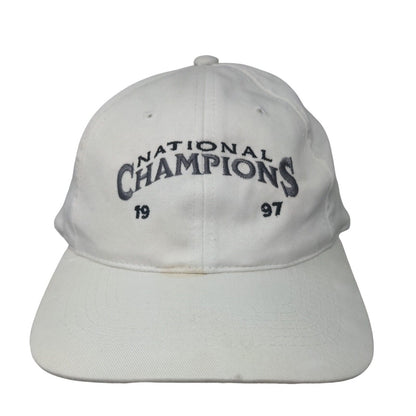 Sportsman Men's Snapback Hat White Embroidered National Champions 1997 Vintage