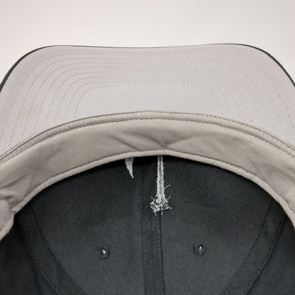 Richardson Snapback Hat Black L Fins & Pins Fish Hook Embroidery Logo Gray Under