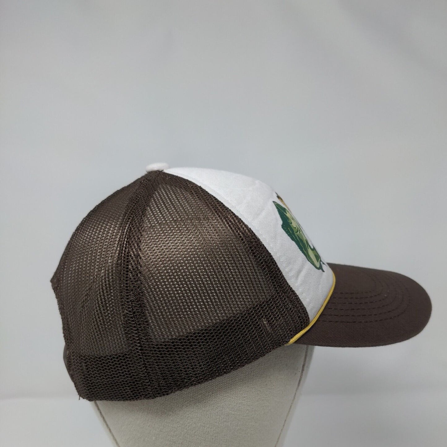 Wise Angler Snapback Rope Trucker Hat Brown OSFM Mesh Back Colorblock
