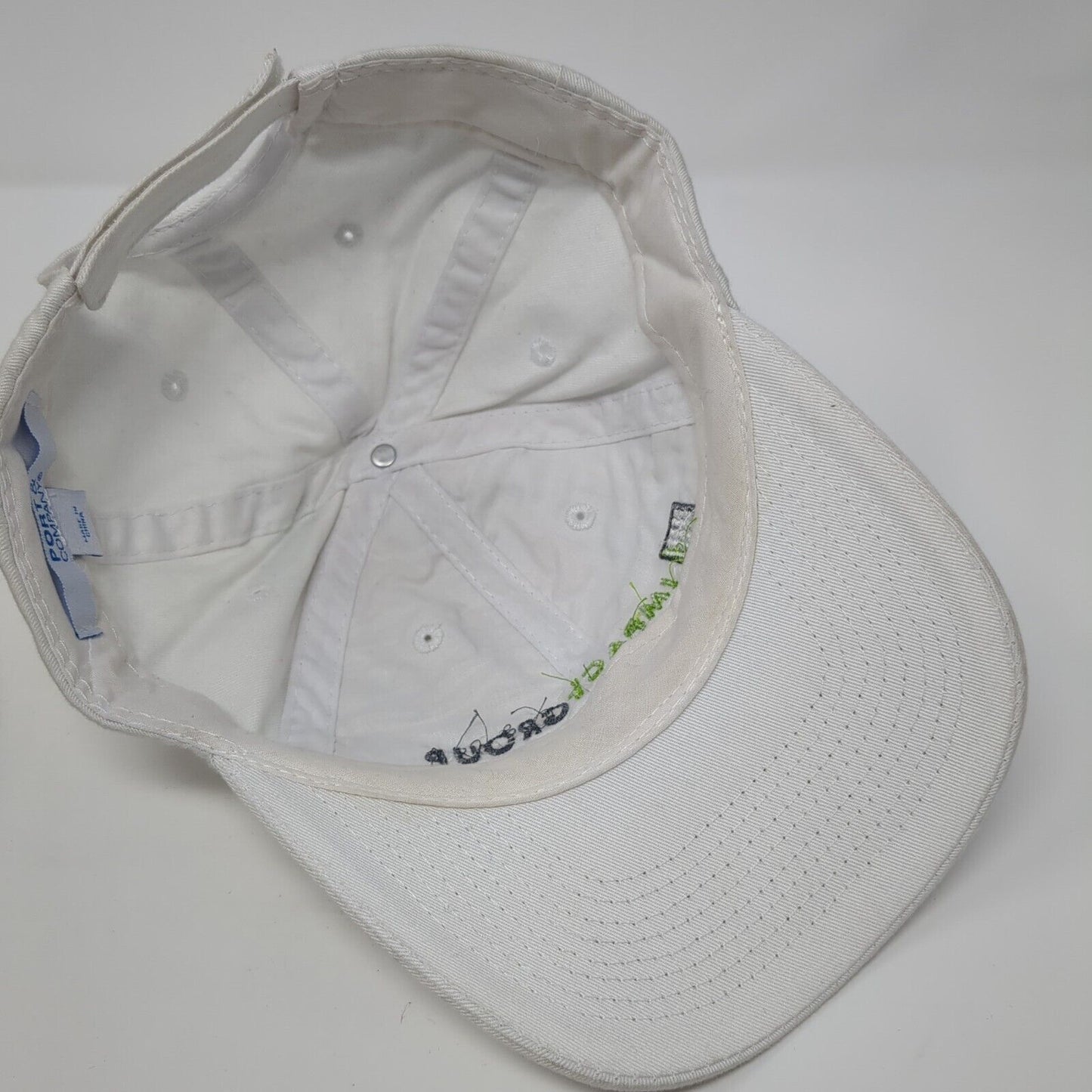 Impact Group Strapback Hat White One Size Adjustable Embroidered Port & Company