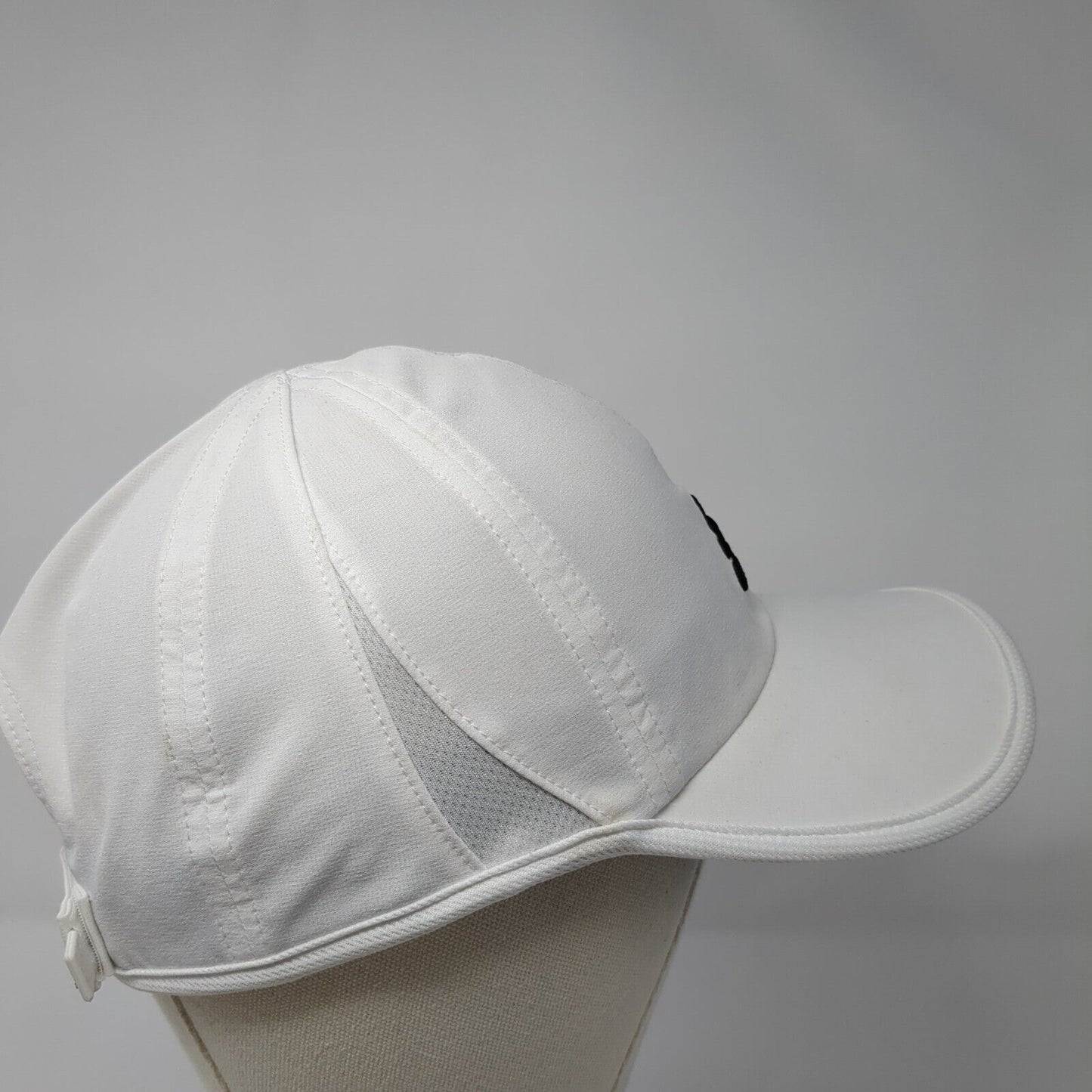 Adidas 3 Stripes Aeroready Strapback Hat White One Size Embroidered