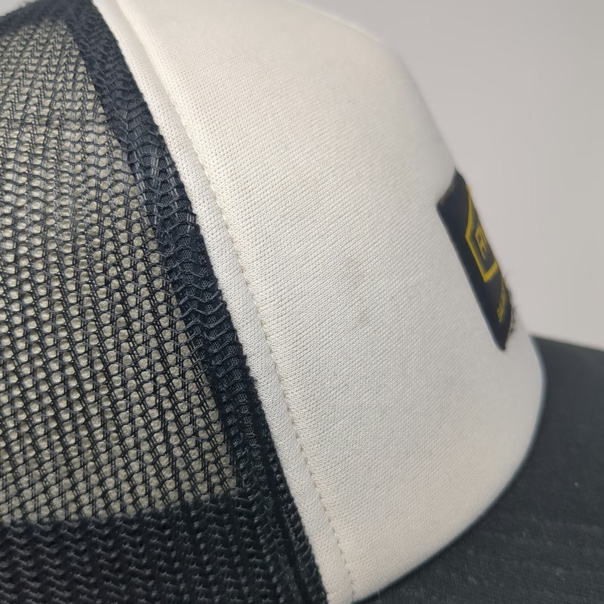 RVCA Trucker Hat Black One Size Mesh Back Snapback Foam Front Logo Patch