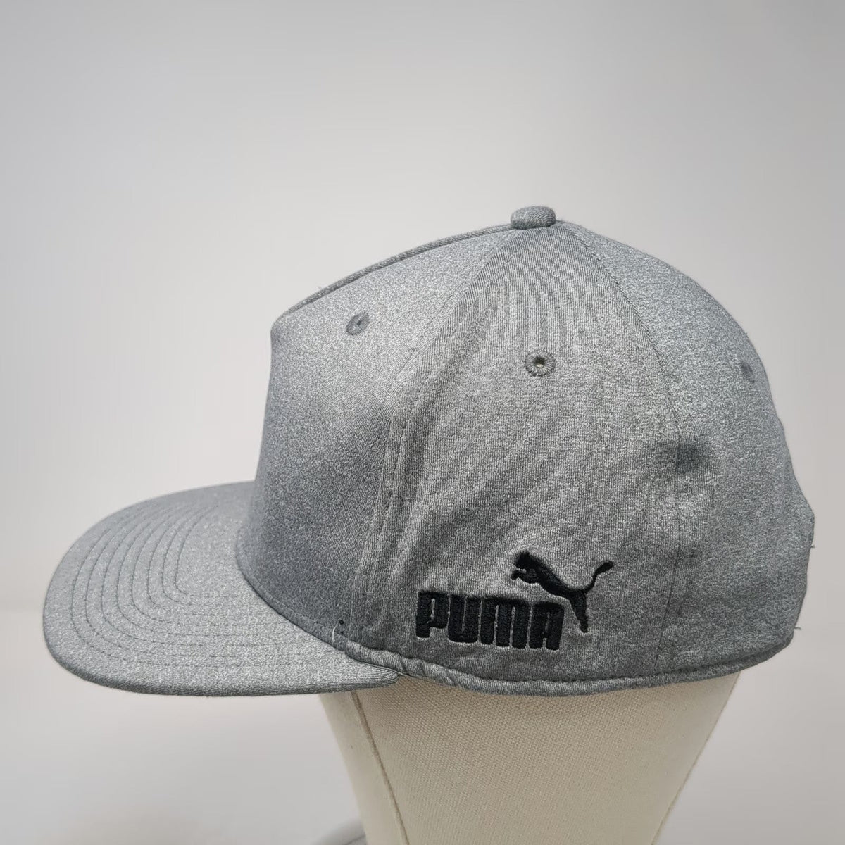 Puma 5 Panel Gray Hat One Size Snapback Golf Performance Adjustable Logo Cap