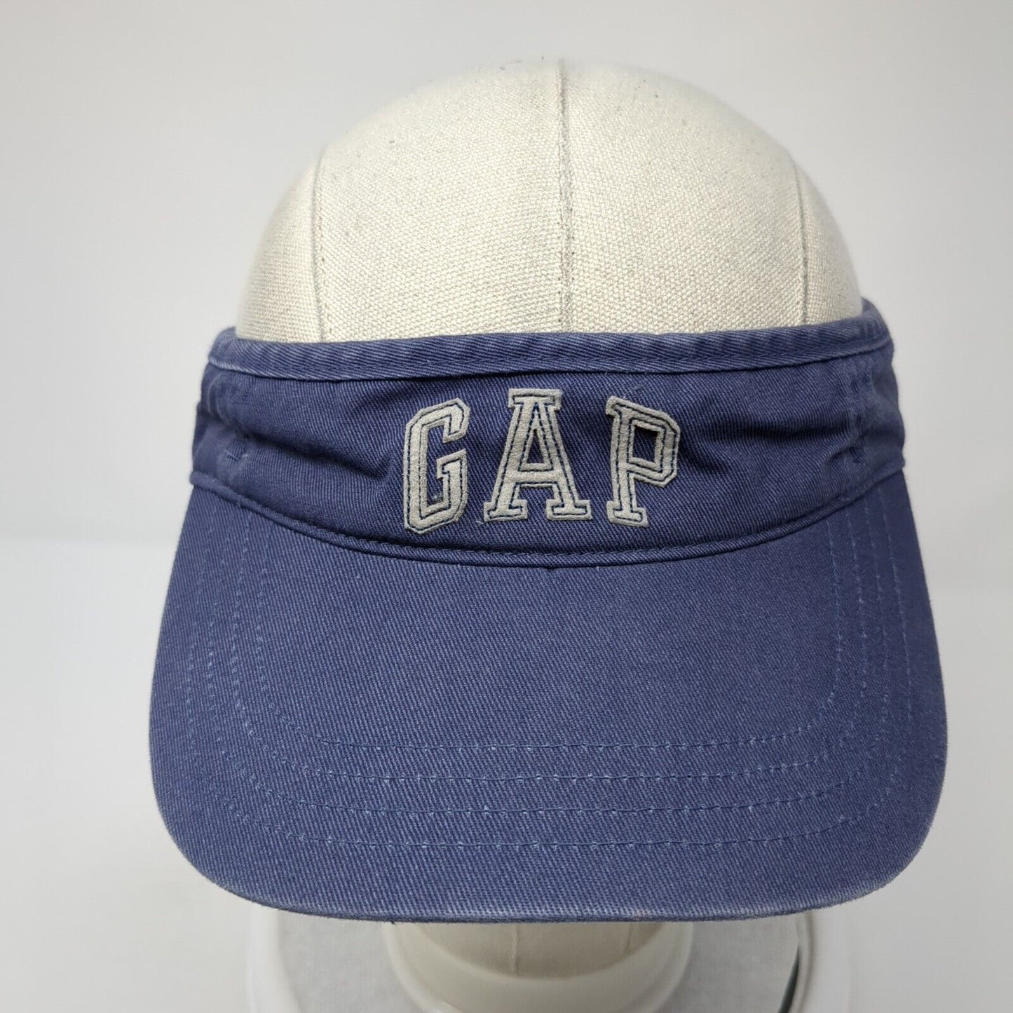Gap Strapback Sun Visor Hat Blue M/L Adjustable Lightweight Embroidered Cotton