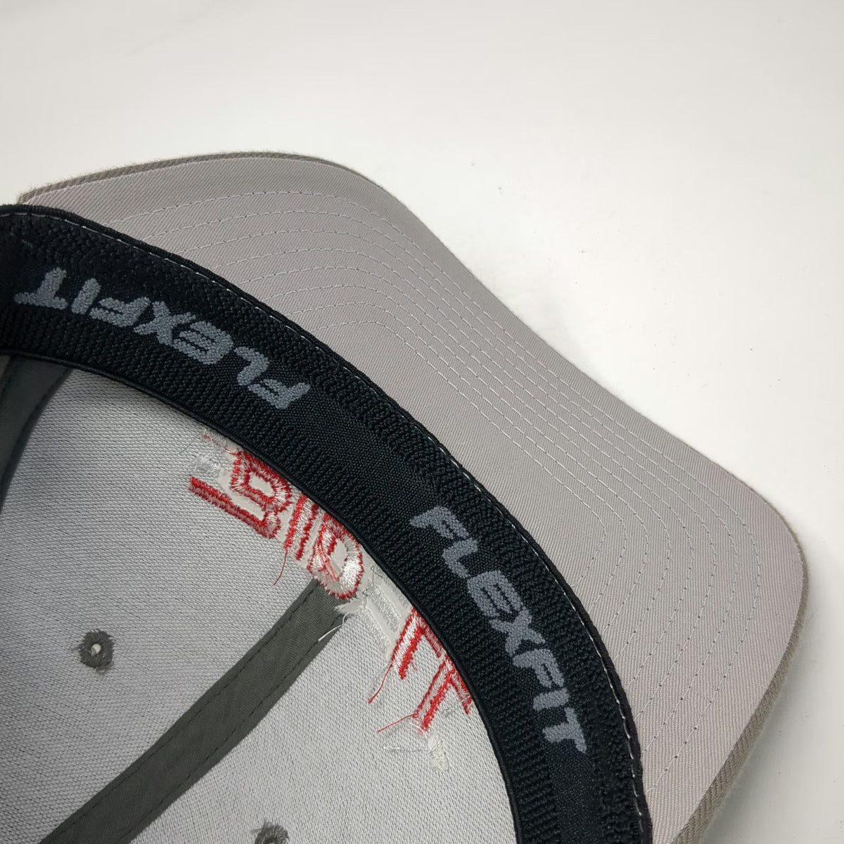 Flexfit Baseball Cap Gray XL Bidell Gas Compression Embroidered Corporate Hat