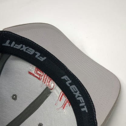 Flexfit Baseball Cap Gray XL Bidell Gas Compression Embroidered Corporate Hat