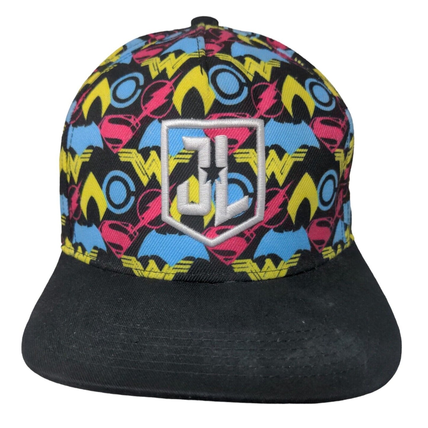 JL Snapback Hat Multicolor One Size Adjustable Embroidered Justice League