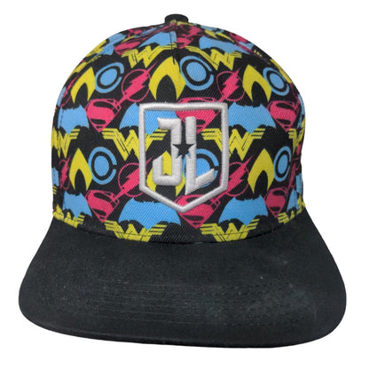 JL Snapback Hat Multicolor One Size Adjustable Embroidered Justice League