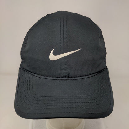 Nike Swoosh Featherlight Strapback Hat Black One Size Adjustable Dri-Fit