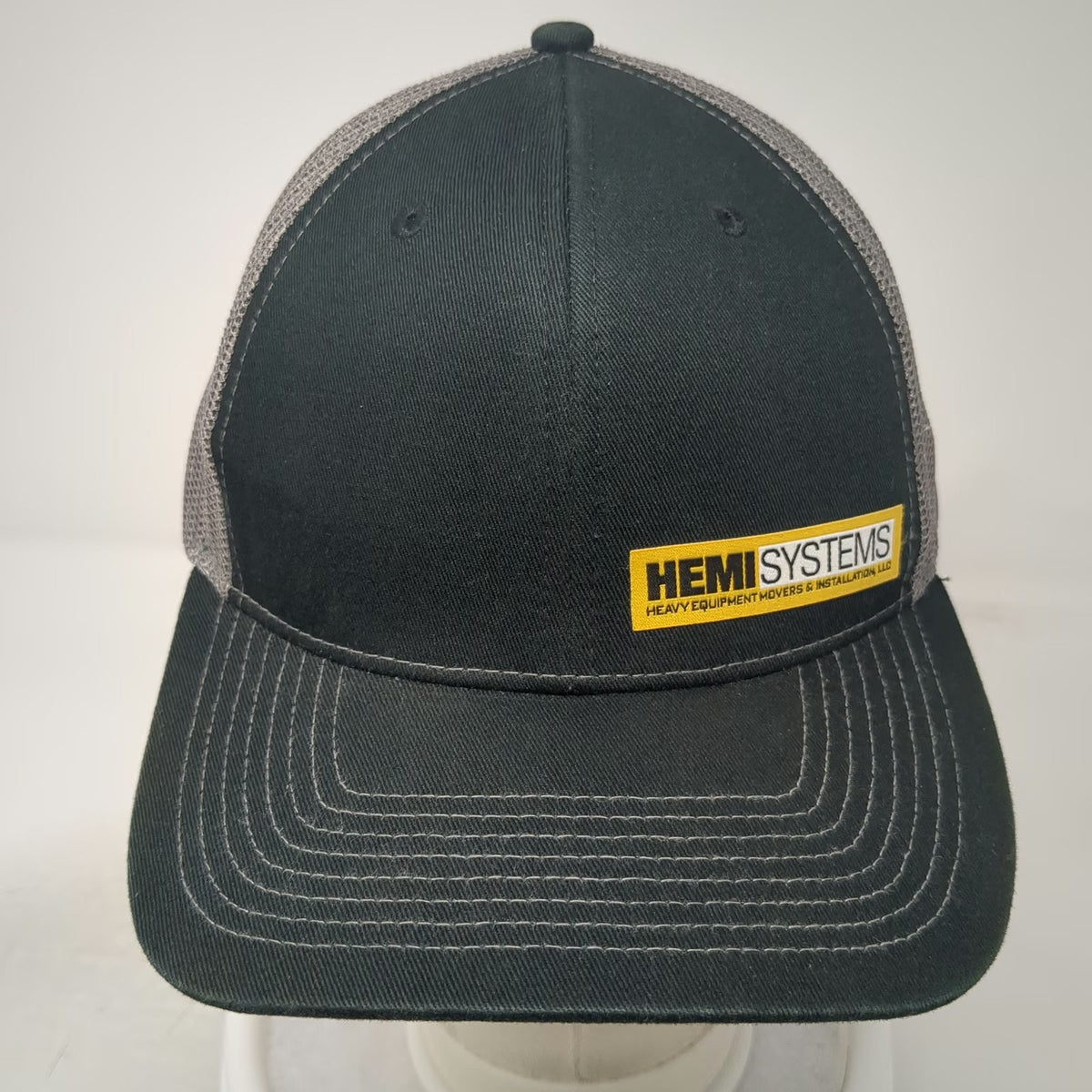 Outdoor Cap Trucker Hat Black One Size Mesh Back Hemi Systems Heavy Equipment