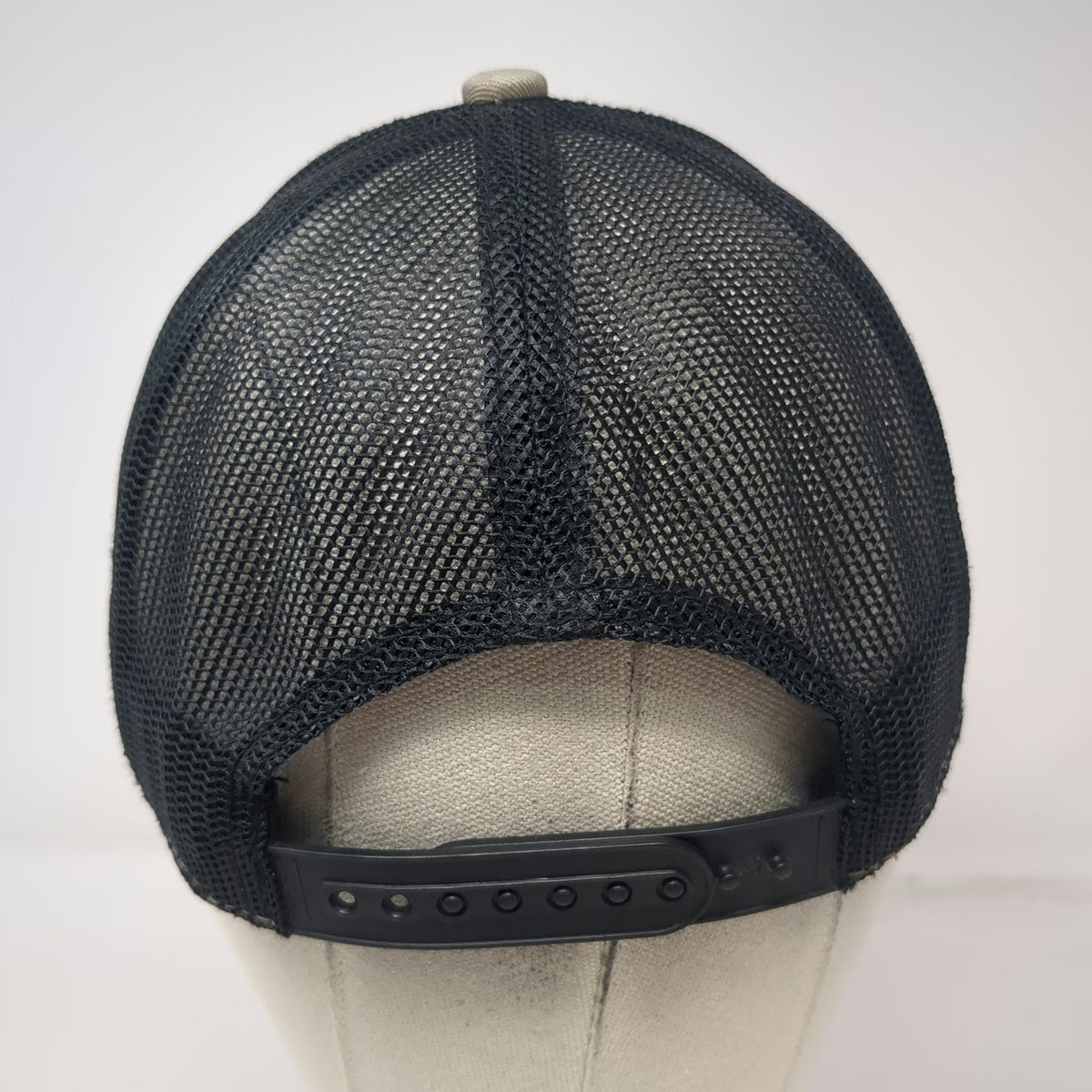 Cabela's Trucker Hat Beige One Size Mesh Back Mountain Patch Black Snapback