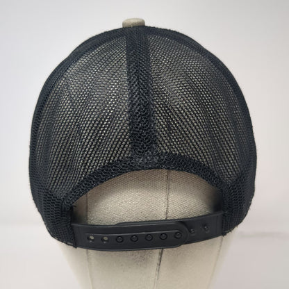 Cabela's Trucker Hat Beige One Size Mesh Back Mountain Patch Black Snapback