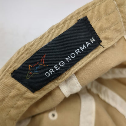 Greg Norman Baseball Cap Beige One Size Shark Logo Cotton Contrast Stitching Hat