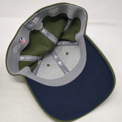 New Era Chicago Bears NFL Green L Hat Salute To Service 39THIRTY US Flag Patch