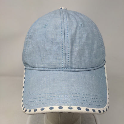 Keds Slideback Hat Blue OSFA Adjustable Polka Dot 6 Panel Blank Linen Blend