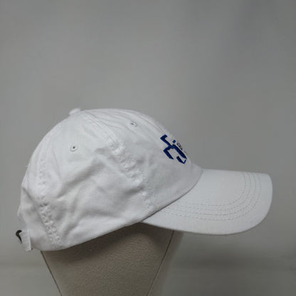 Baptist Health Slideback Hat White OSFA Adjustable Embroidered 6 Panel Cotton