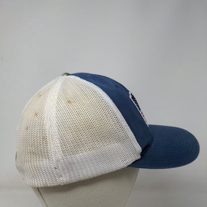 Columbia PFG American Flag Fish Fitted Mesh Back Trucker Hat Blue One Size