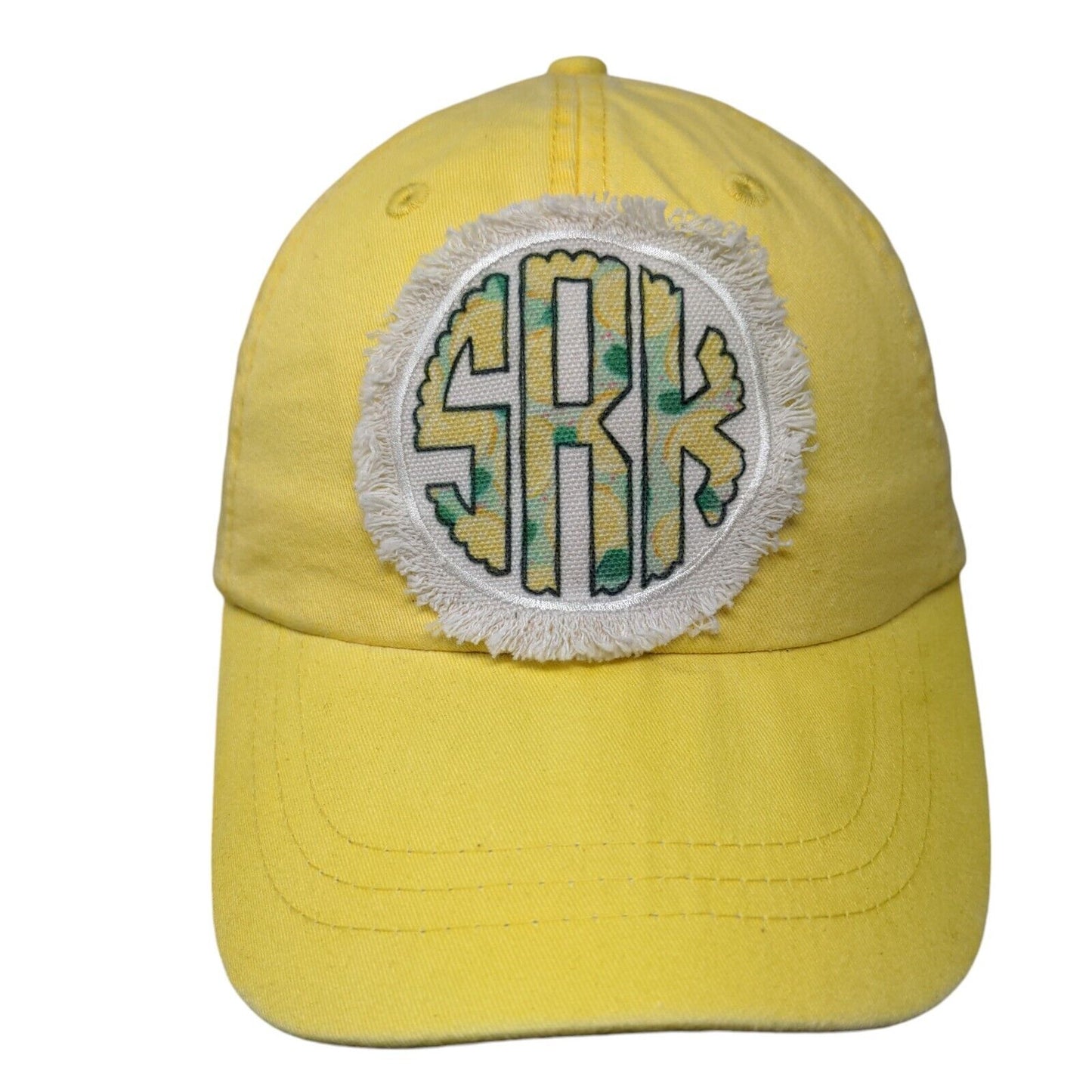 SRK Patch Slideback Hat Yellow One Size Adjustable Leather Strap Adams