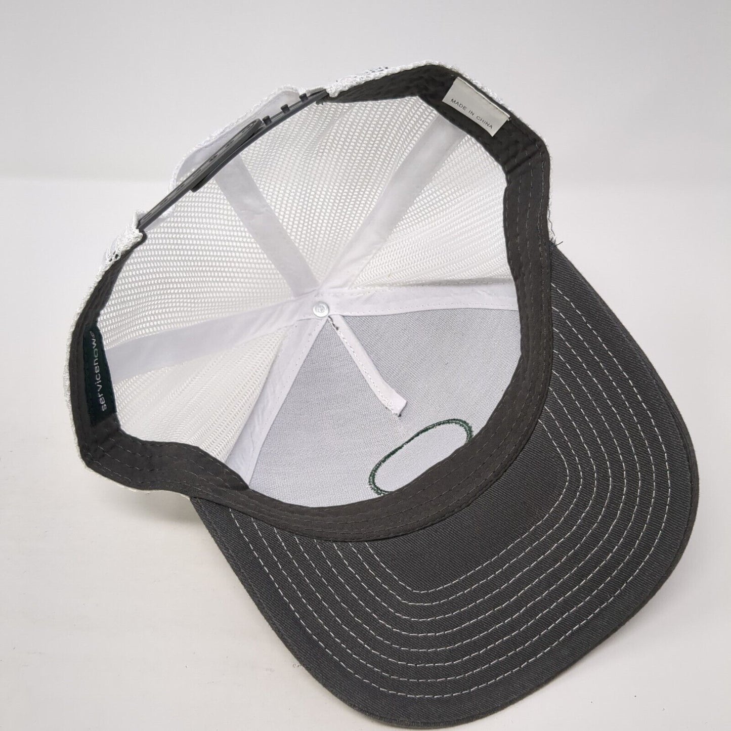 Service Now Snapback Trucker Hat Gray One Size Adjustable Embroidered Mesh Back