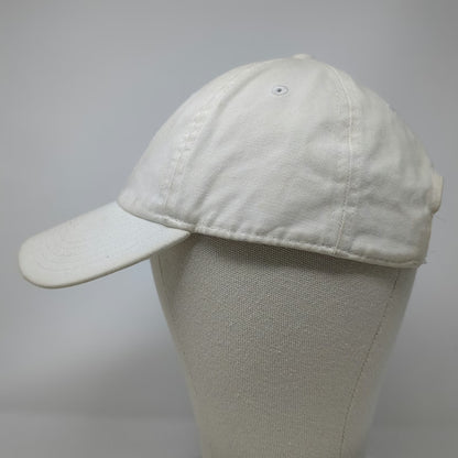 Nike Baseball Cap White OSFM Just Do It Swoosh Safety Pins Slideback Hat Cotton